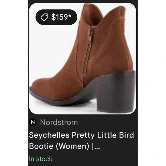 New Seychelles Pretty Little Bird Suede Cognac Brown Boots Fashion Booties Sz 8 - Picture 15 of 16